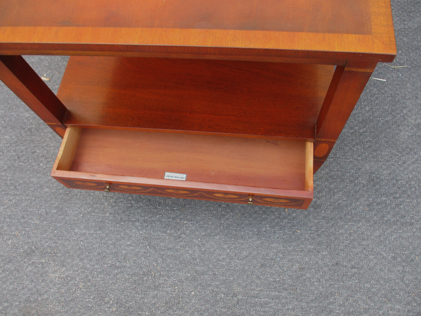 63289 Banded Mahogany Lamp Table Stand With Drawer