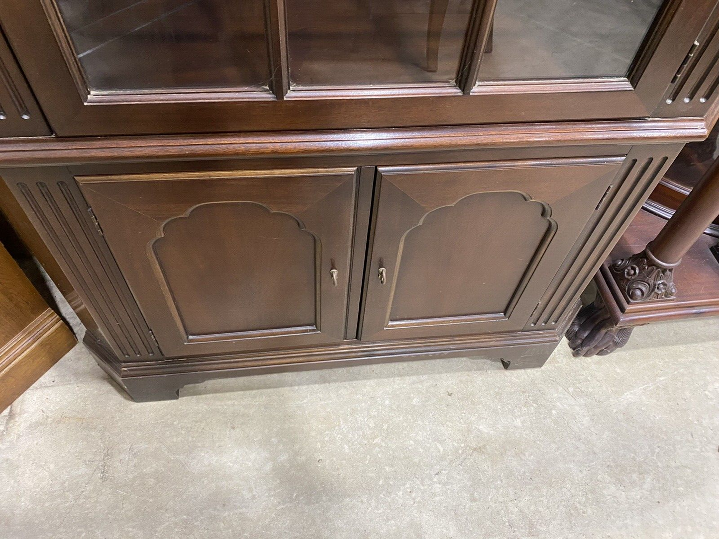 65051 Custom Hand Made Mahogany Corner China Cabinet Curio