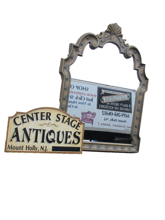 64126 LARGE Shell Carved Wall or Floor Mirror 38x58