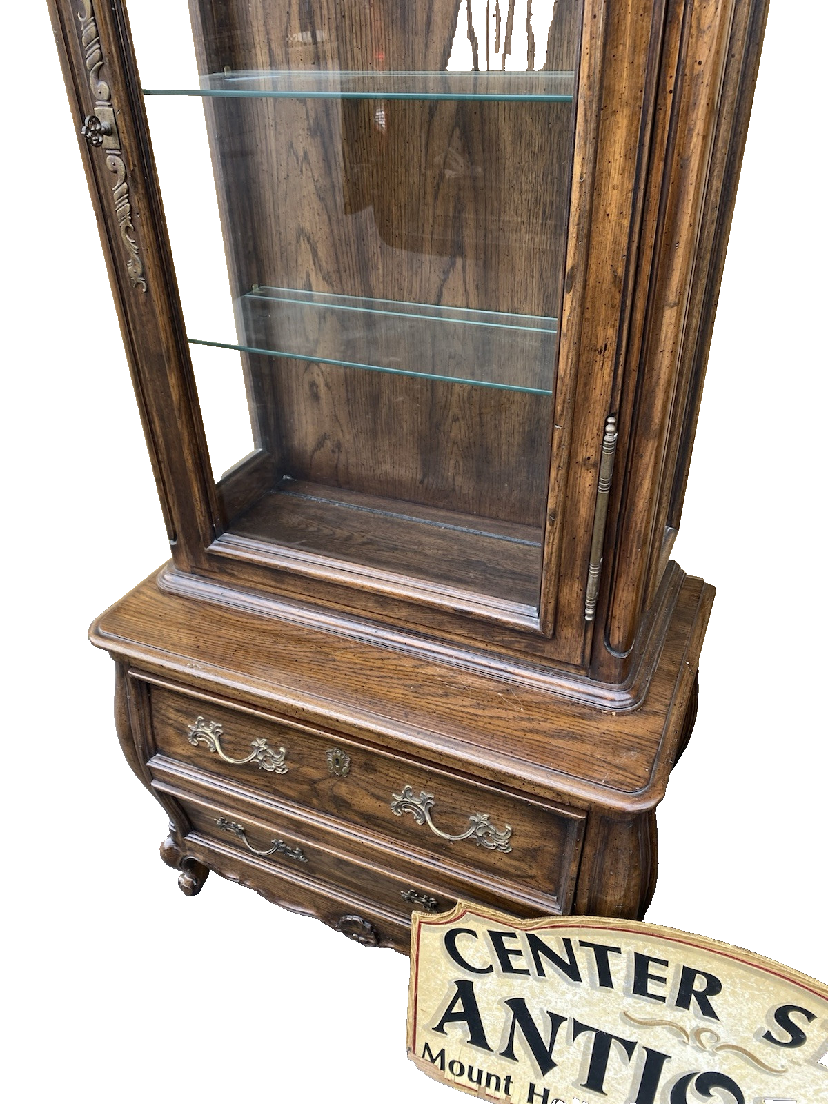 66426 PAIR JOHN STUART Furniture Oak Curio China Cabinet s