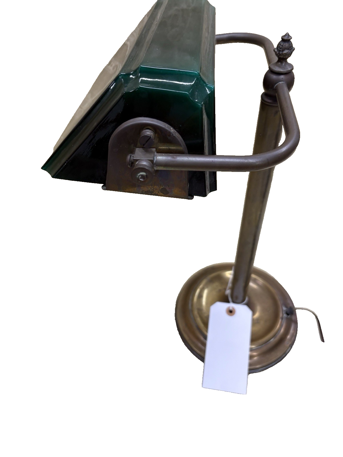 65625 Antique Brass Desk Lamp Light Emerald Shade