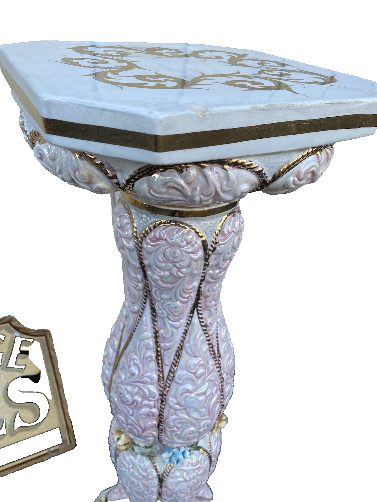 60006 Porcelain Hand Made Plant Pedastal