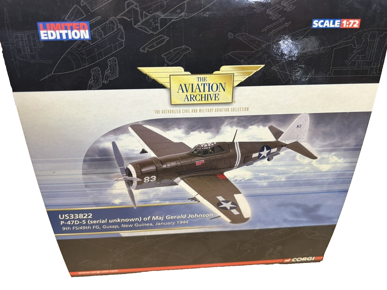ES 201 Corgi US33823 P-47D-5 Of Major Gerald Johnson 1:72 Limited Edition
