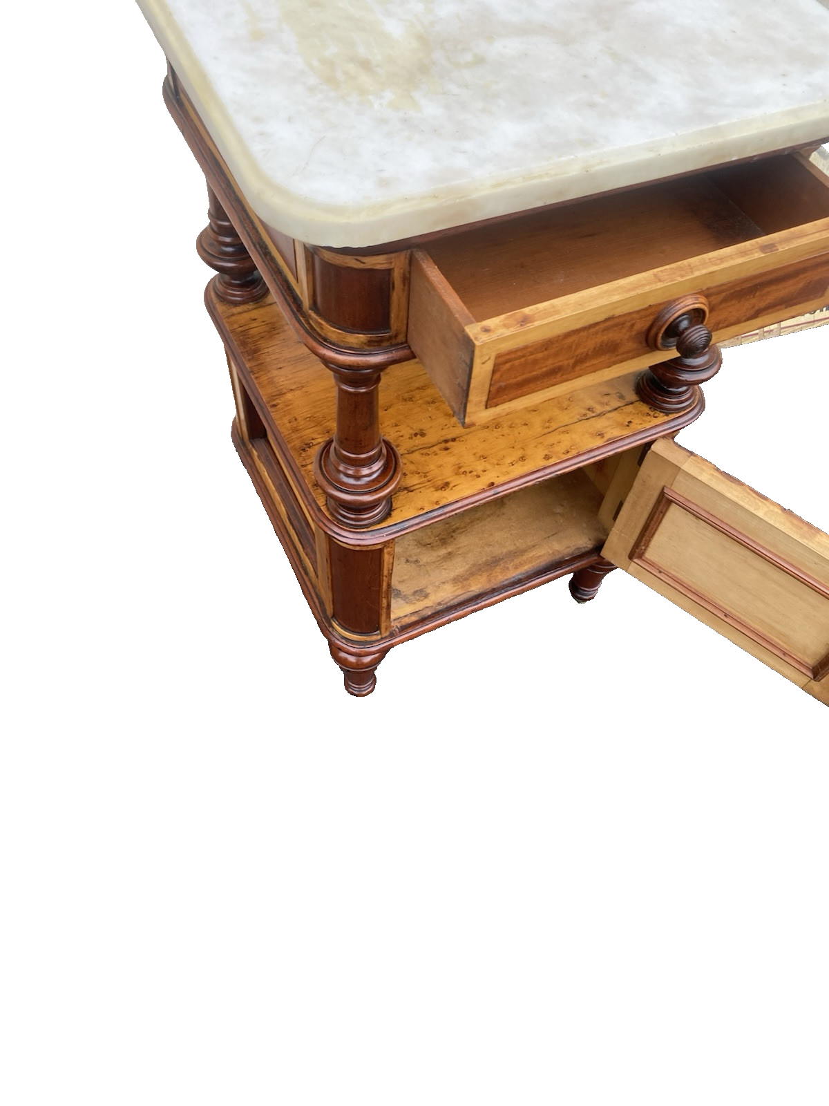 66433   Marble Top Nightstand End Table Stand