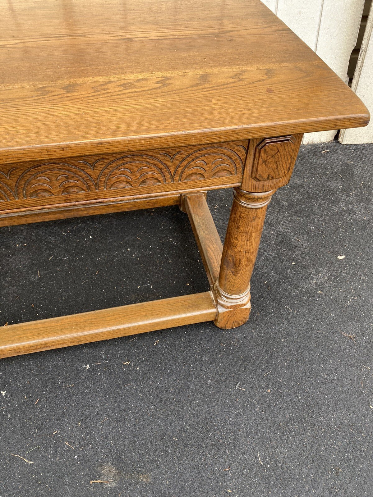 65206 Antique Custom Hand Made Oak Victorian  Console Table Desk MARSHALL FIELD