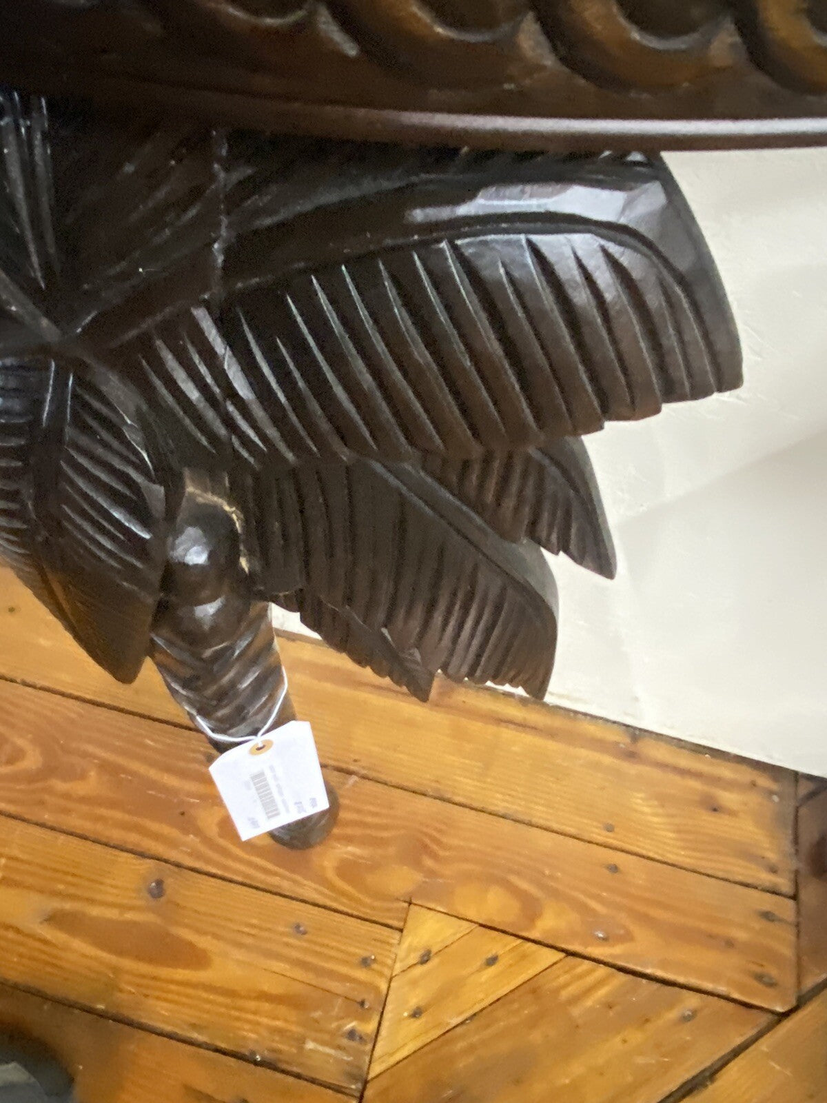 65312 Pair Mahogany Palm Tree Wall Table Stand s