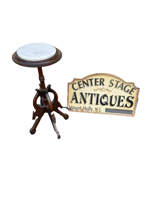66665 Antique Victorian Marble Top Lamp Table