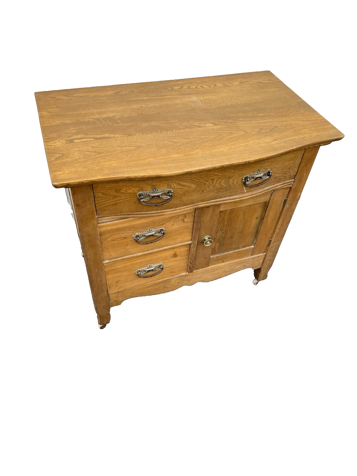 66602   Antique Victorian Oak Washstand Dresser Chest