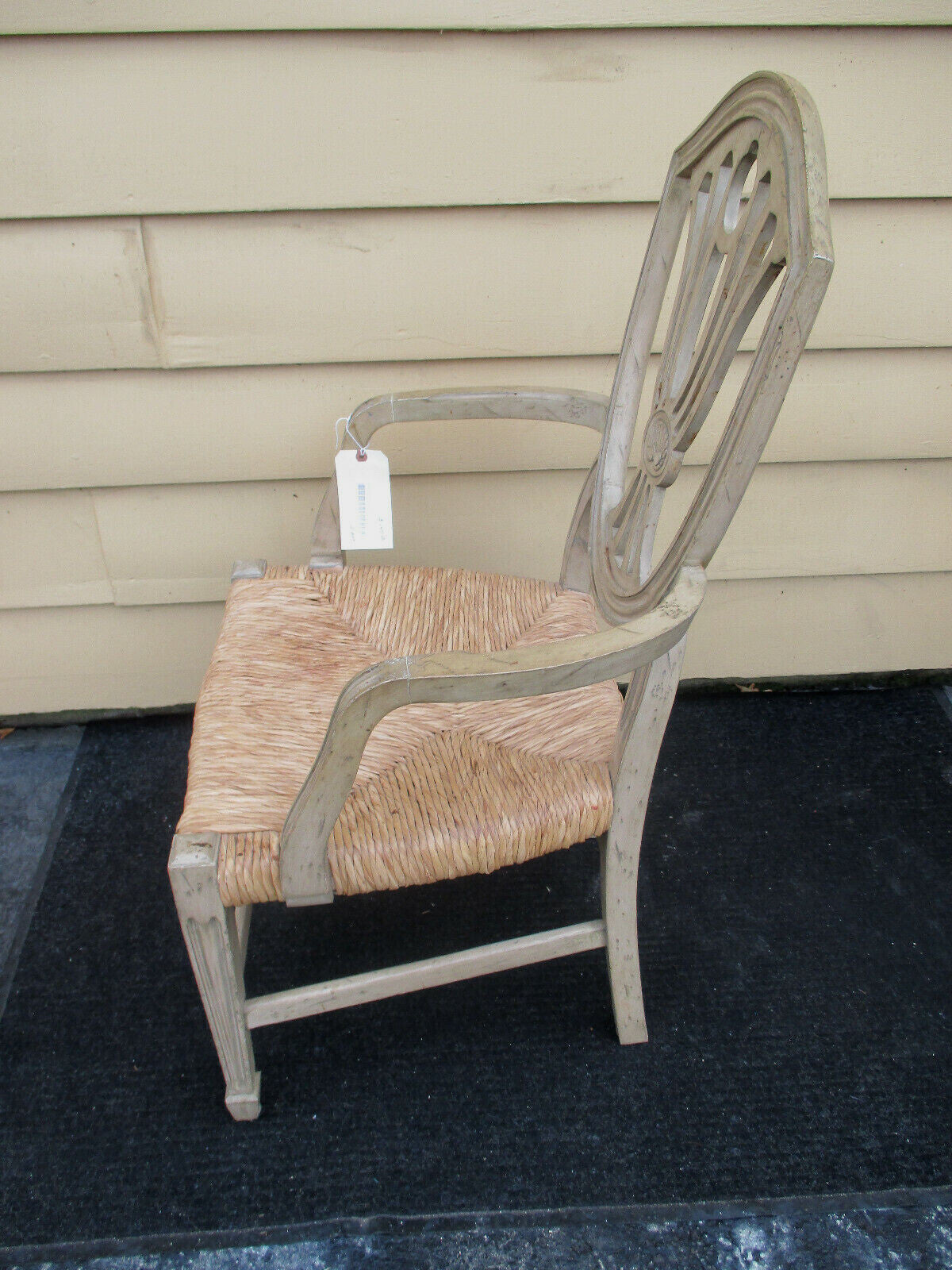 58315 Decorator  Romantic Shabby Rush Seat Arm Chair
