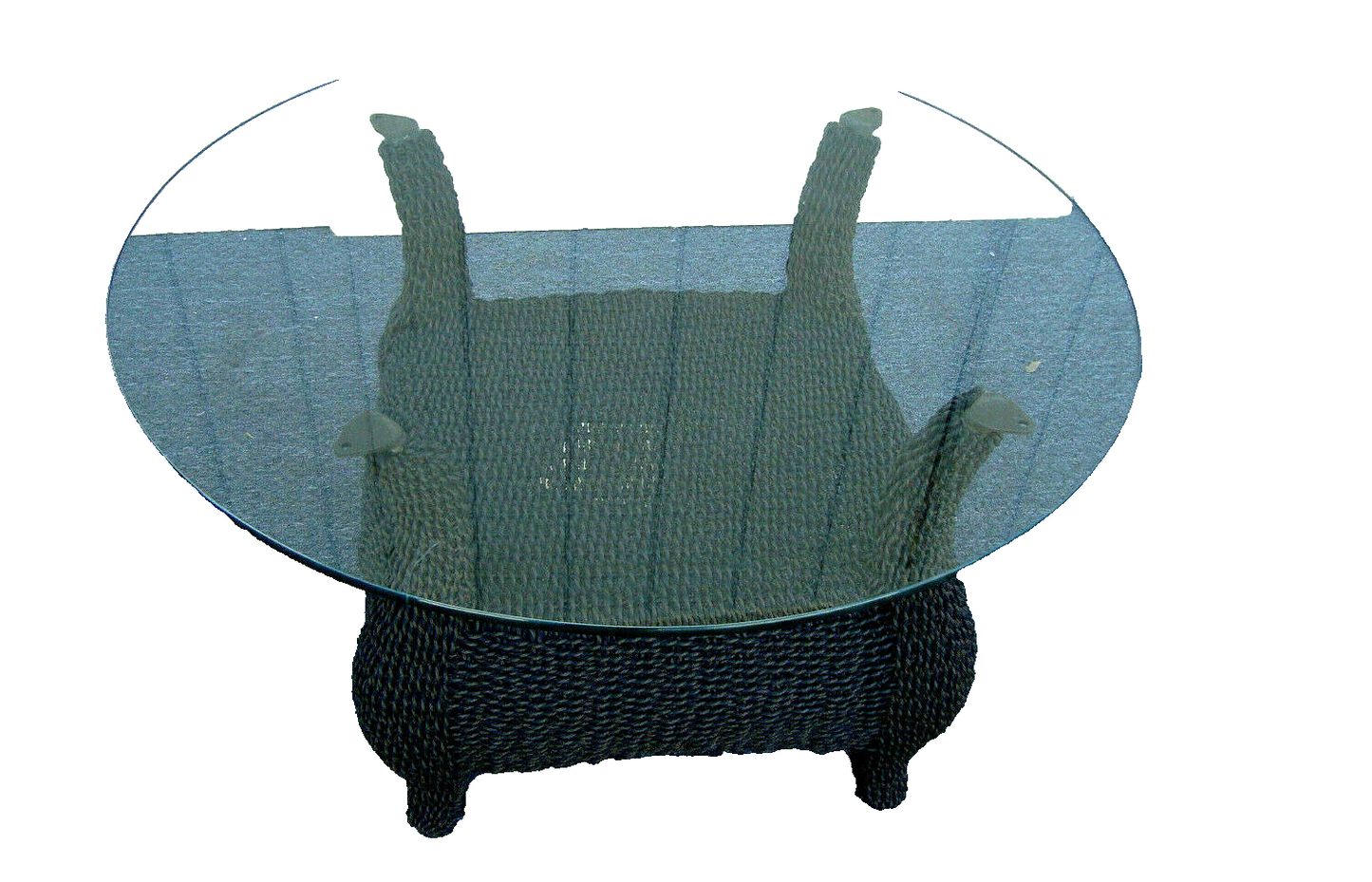 61834 Plate Glass Wicker Coffee Table Stand  36"  x 3/8" thick top