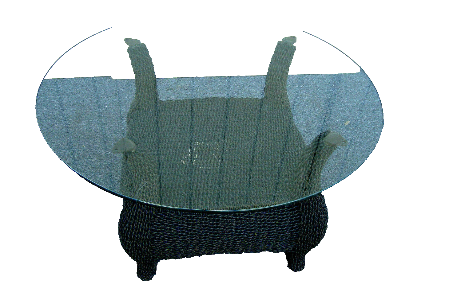 61834 Plate Glass Wicker Coffee Table Stand  36"  x 3/8" thick top