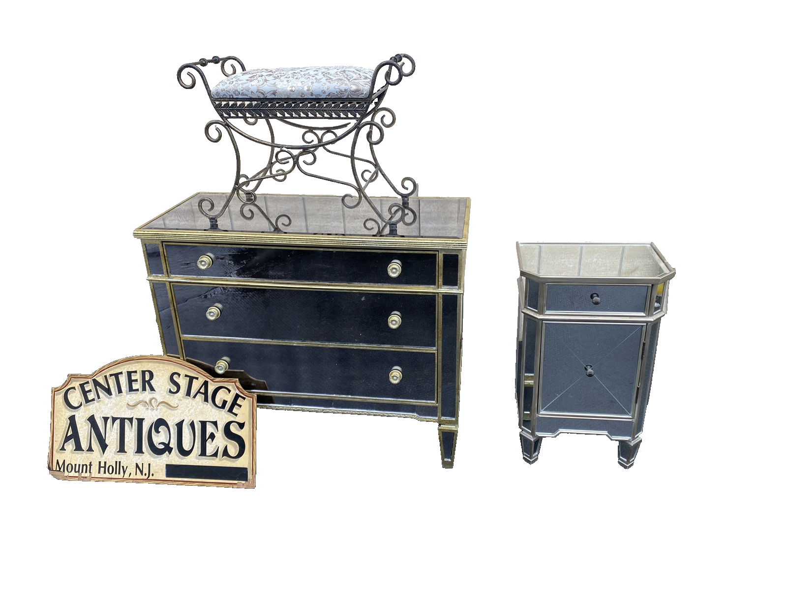 66352   Modern Mirror Mirrored Dresser Chest