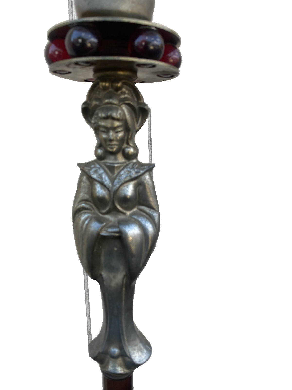 65619  Oriental Figural Torch Lamp Light