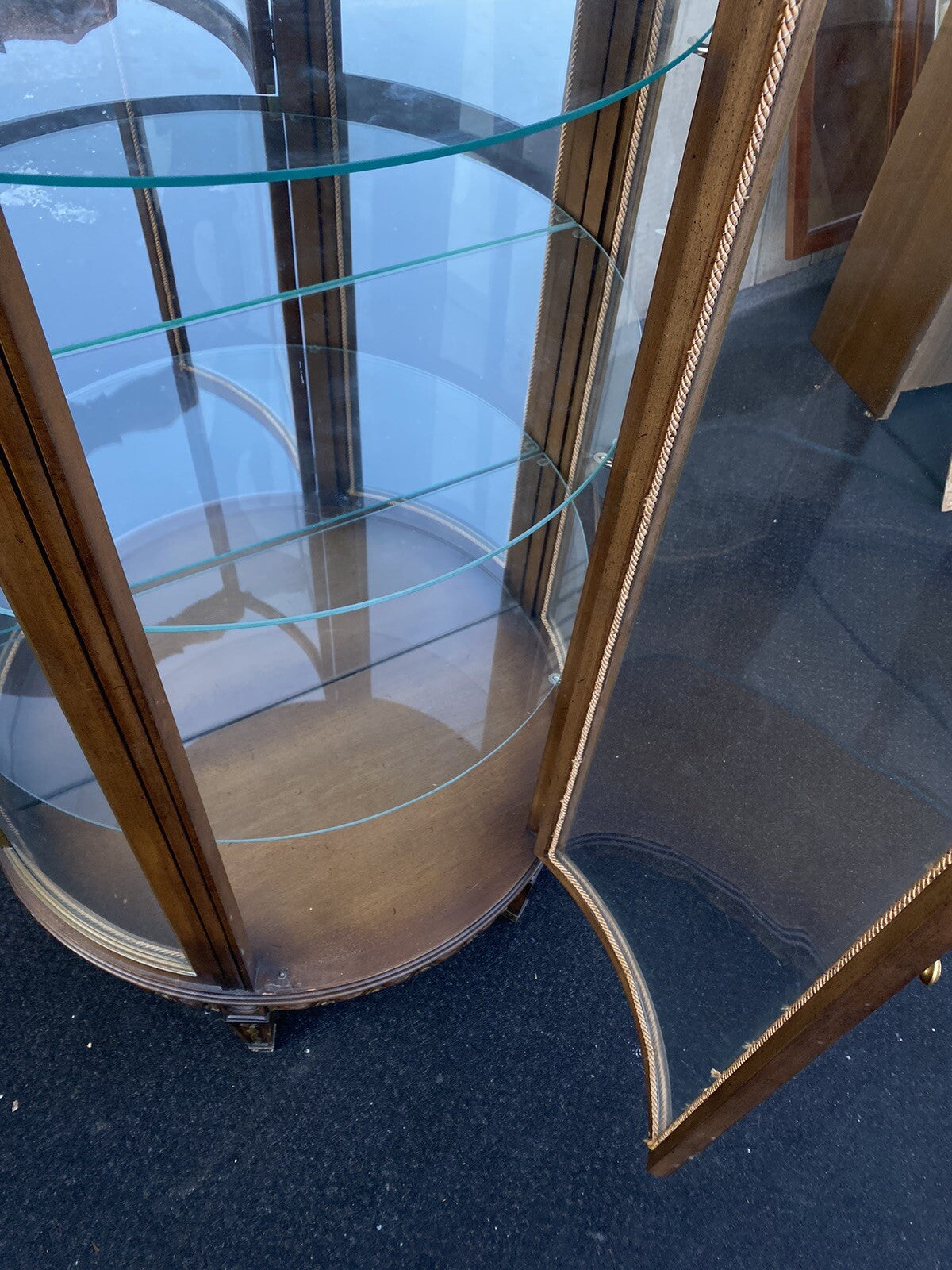 65852   Modern Decorator  Bow Glass Curio China Cabinet