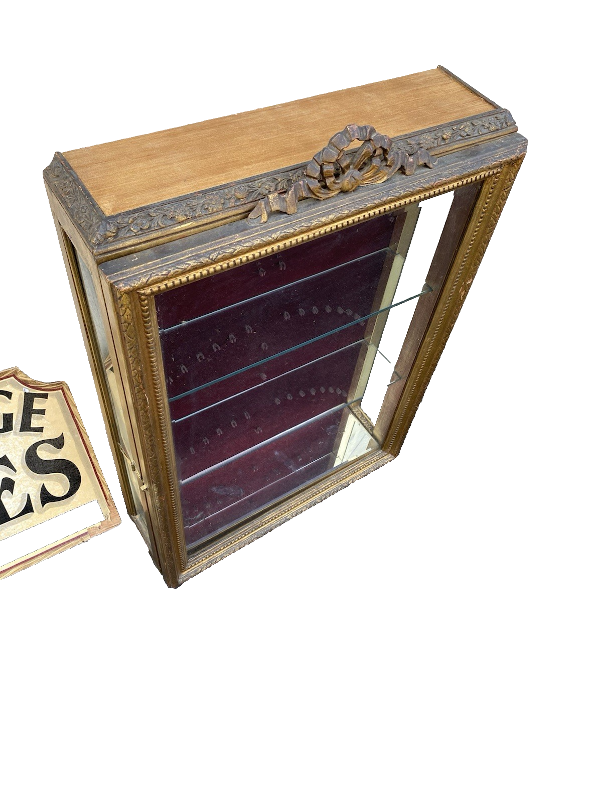 66543    Gold Decorator Whatnot Wall Shelf Spoon Holders on Back