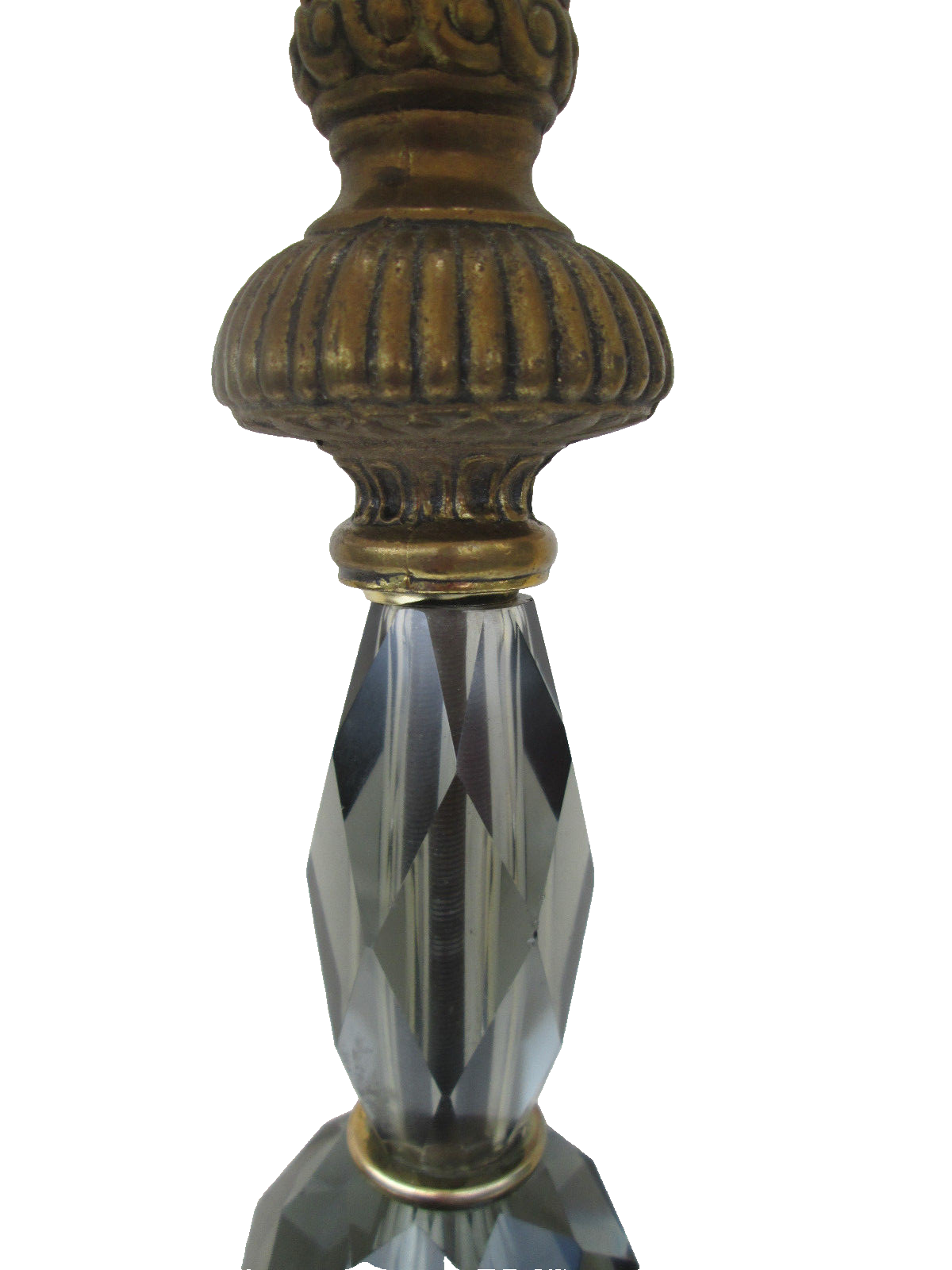 61657  Vintage Mid Century Modern Glass and Metal Table Lamp