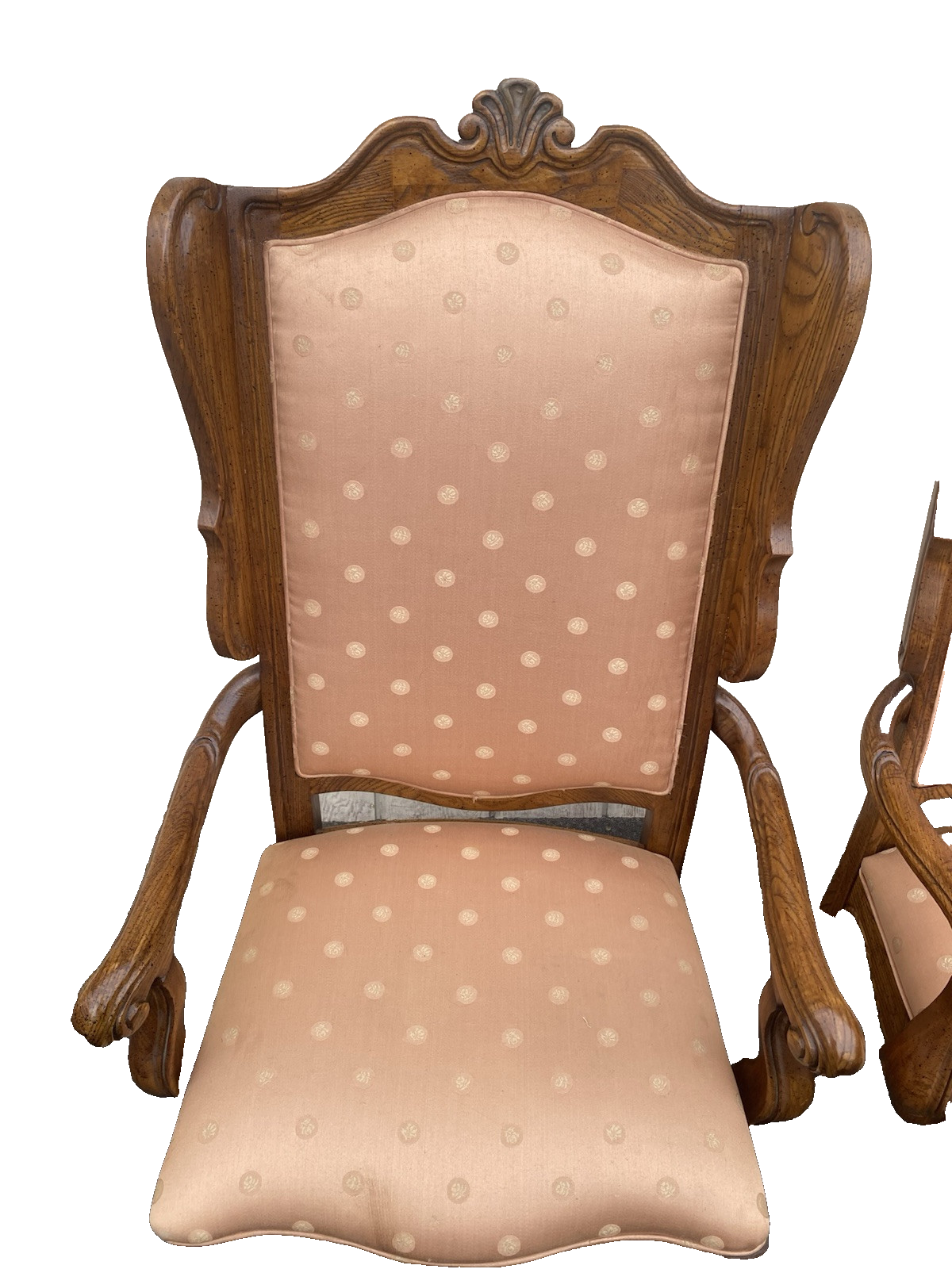 66413 Pair Oak Louis XV  Bergere Armchair Chair s