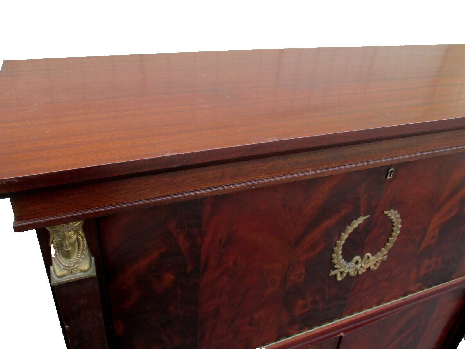 61211 Neo Classical Slant Front Desk Liquor Cabinet Bar