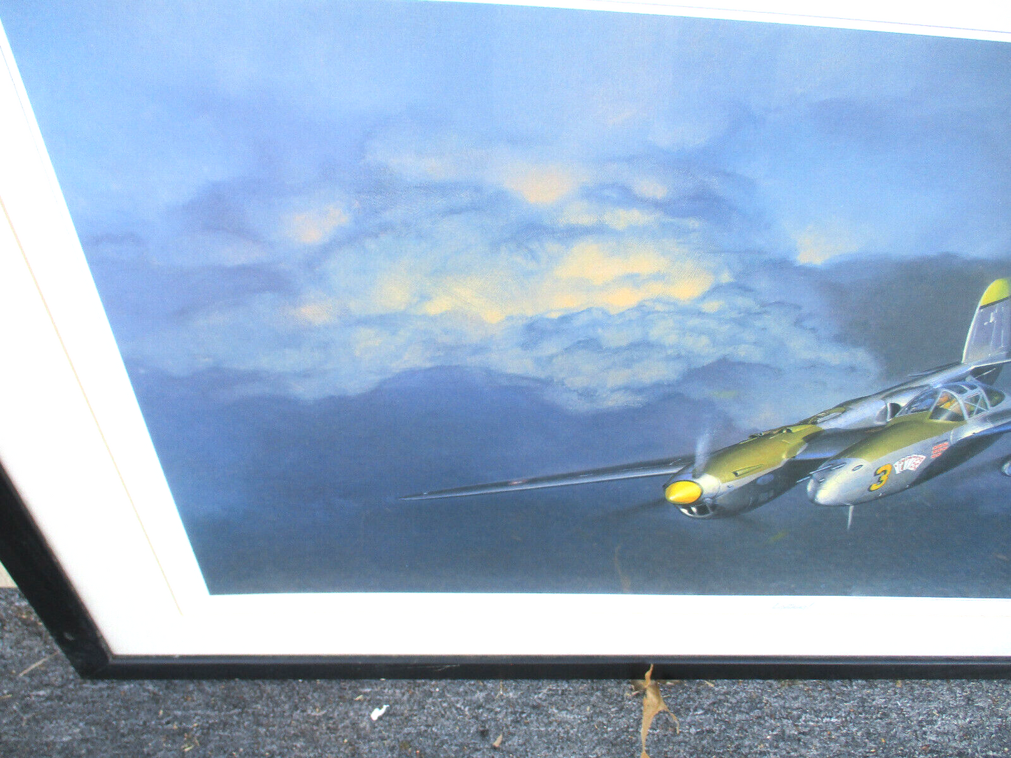 ES 6: Aviation Art Plane Junkie Lightning! Artist Jack Fellows P-38 Print wFrame