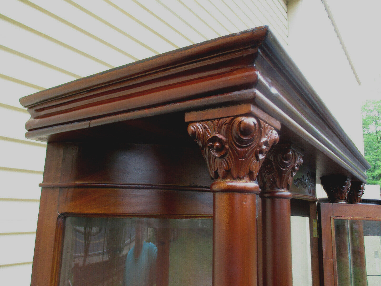 63159  Antique Victorian Mahogany China Cabinet Curio