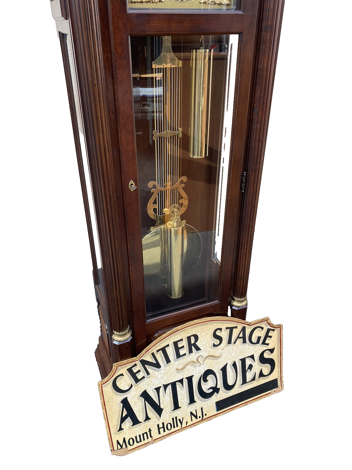 66053 RIDGEWAY Grandfather Clock Professionally Serviced Good Working Condition