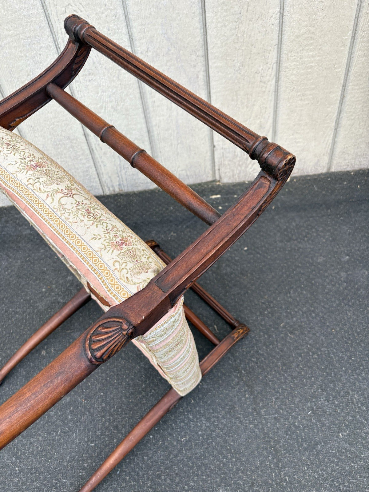 66886   Mahogany Vanity Bench Stool