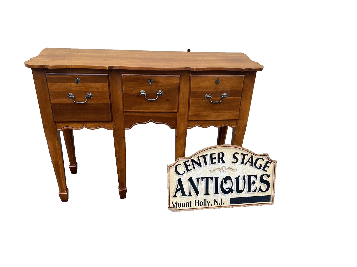 65831   Cherry Broyhill Village Tapestry Sideboard Server Cabinet