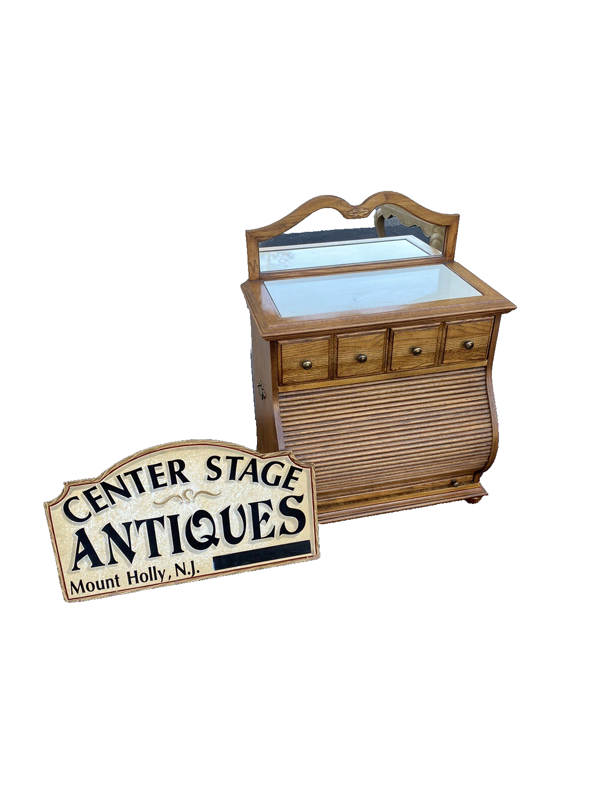 65039 Oak Marble Top Nightstand End Table with Tambor Door ROWE Furniture