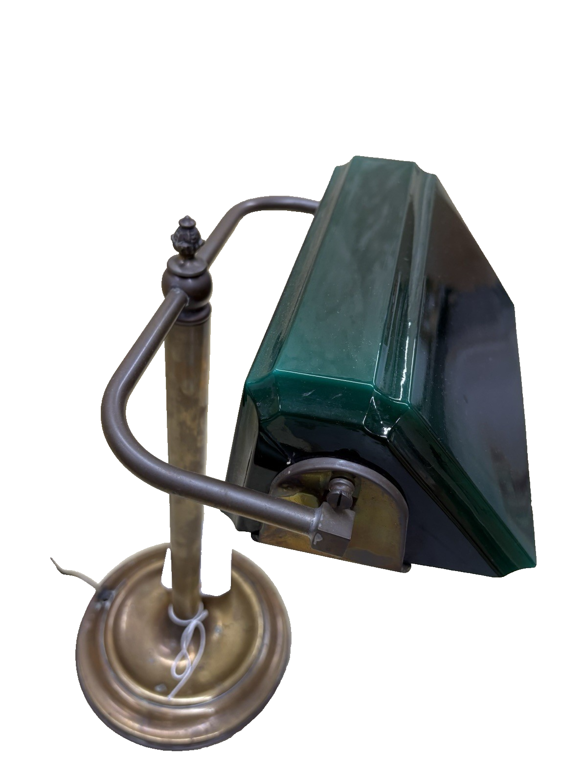 65625 Antique Brass Desk Lamp Light Emerald Shade