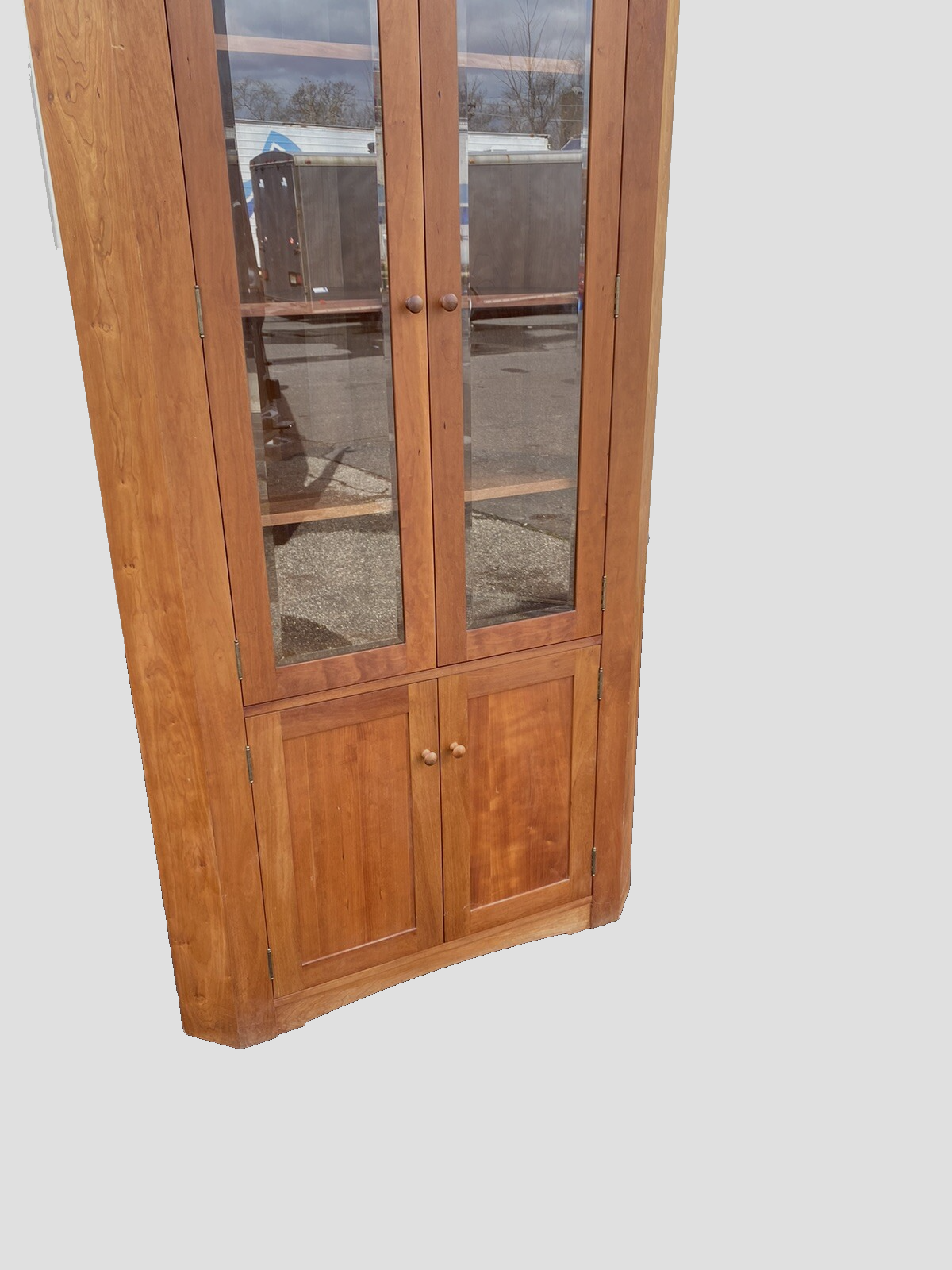 64298 Solid Cherry Corner China Cabinet