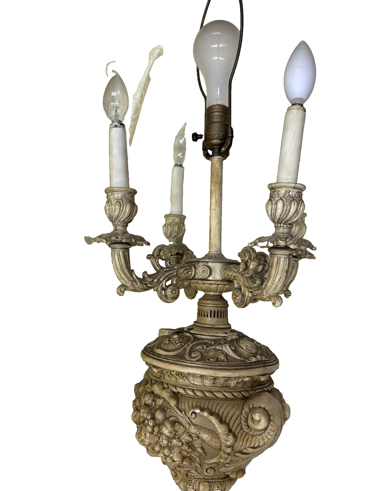 55229 Pair Fancy Mid Century Candelabra Table Lamps 