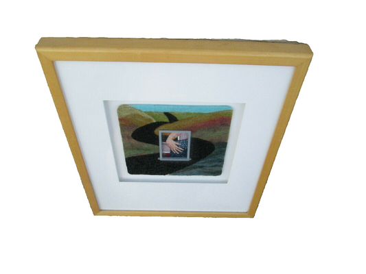 59245  Artist Signed RENEE HARRIS WHATS IN IT FOR ME needlepoint Modern Picture 