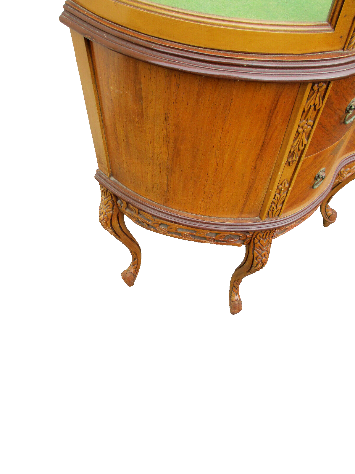 63337 Inlaid Bow Glass Curio China Cabinet