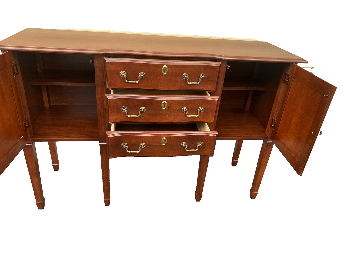 65830   Cherry Hepplewhite Buffet Sideboard Server Cabinet