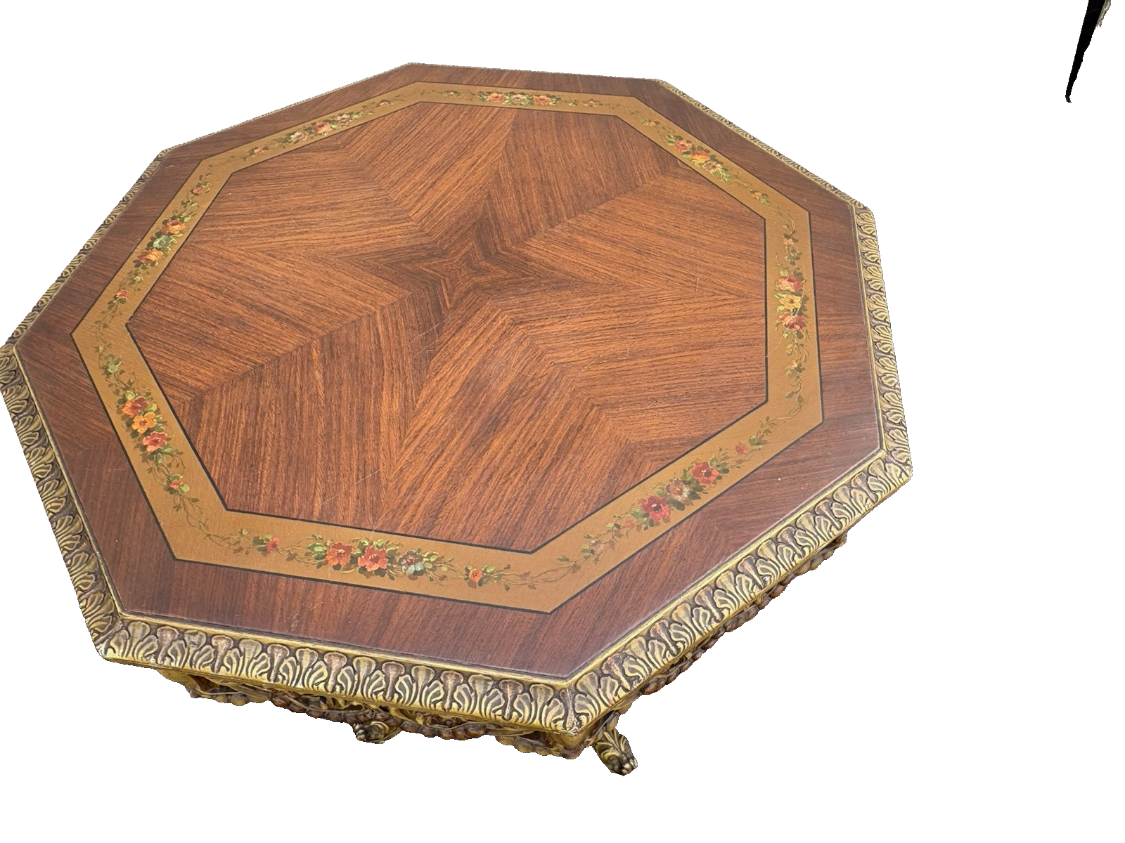 66732 Hand Painted Hexagonal Lamp Table Stand