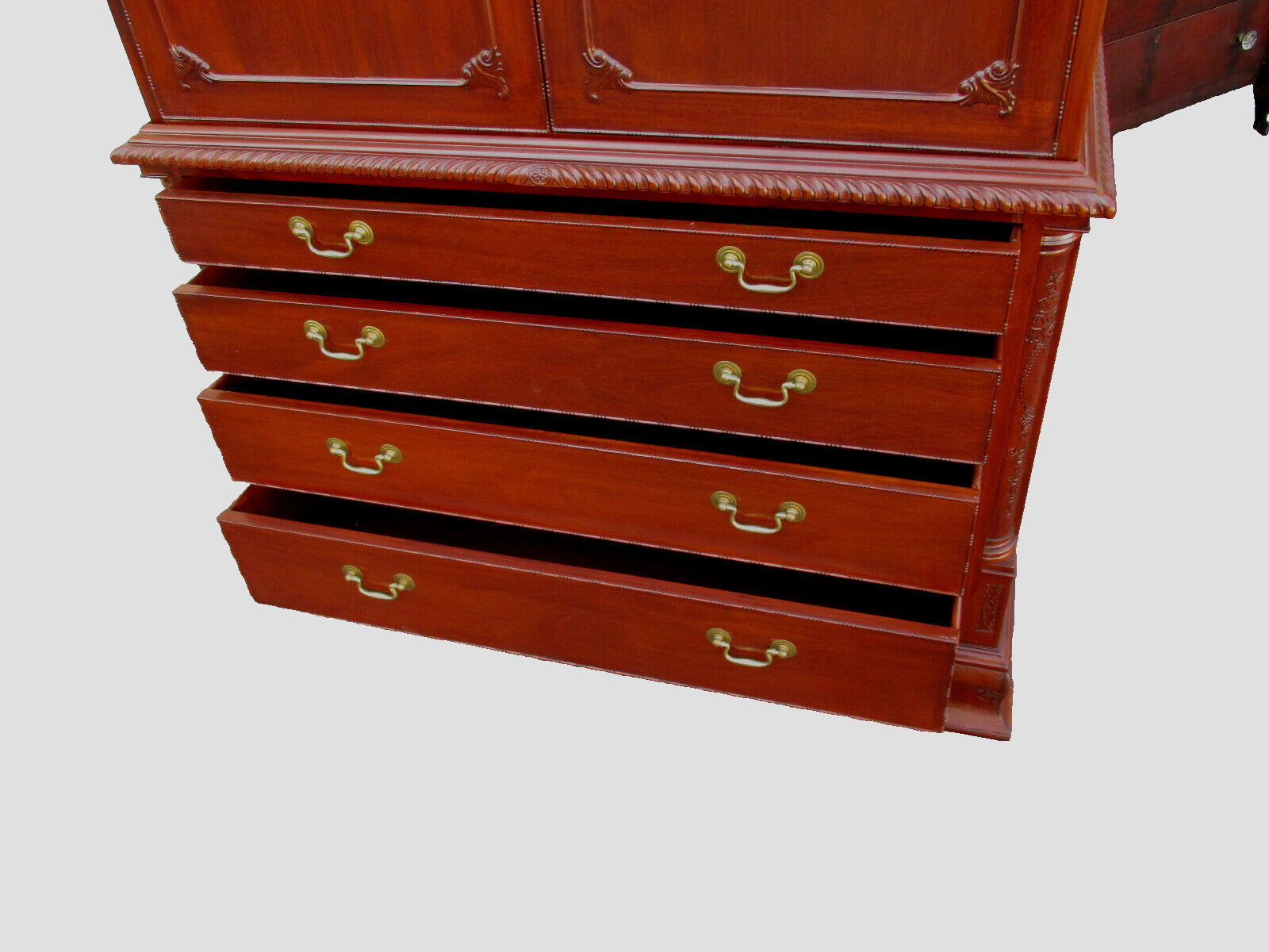 63124 Solid Mahogany Linen Cabinet High Chest Cabinet Wardrobe Chifferobe 