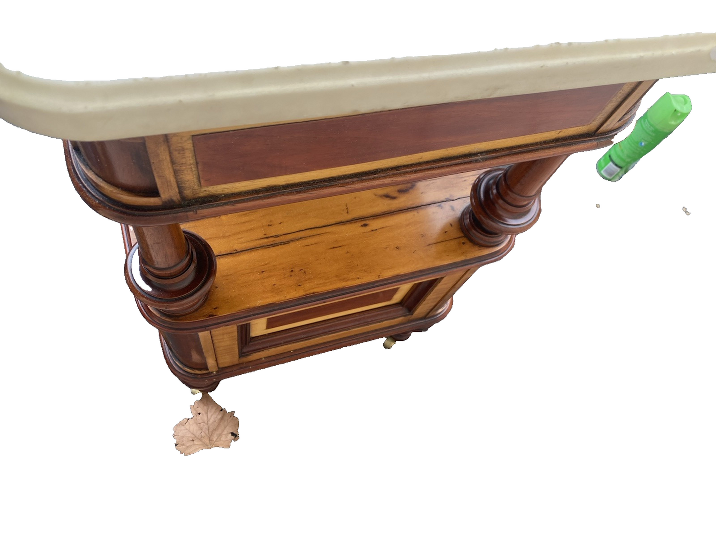 66433   Marble Top Nightstand End Table Stand