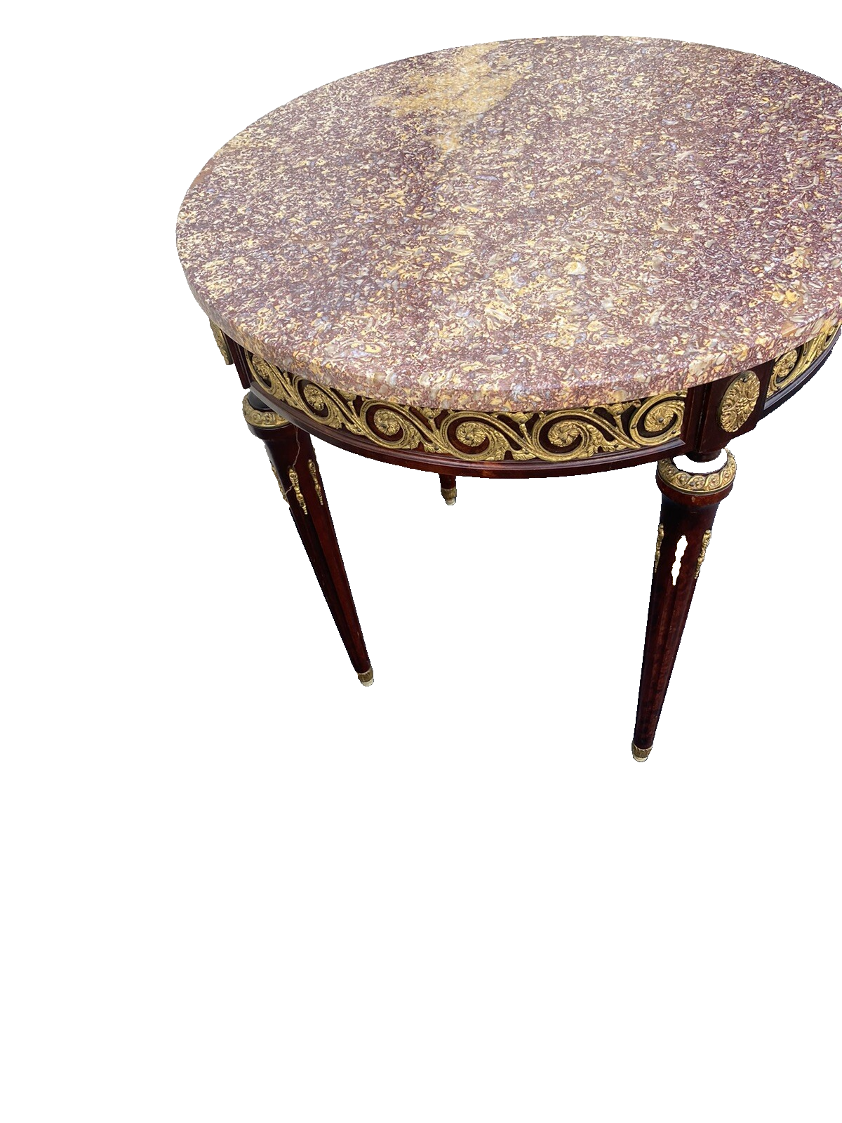 65666   Round Marble Top Lamp Table with Bronze ormalu