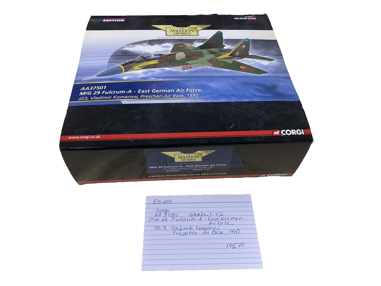 ES 209 Corigi Diecast Limited edition AA37501 Mig 29 Fulcrum  Airplane Plane