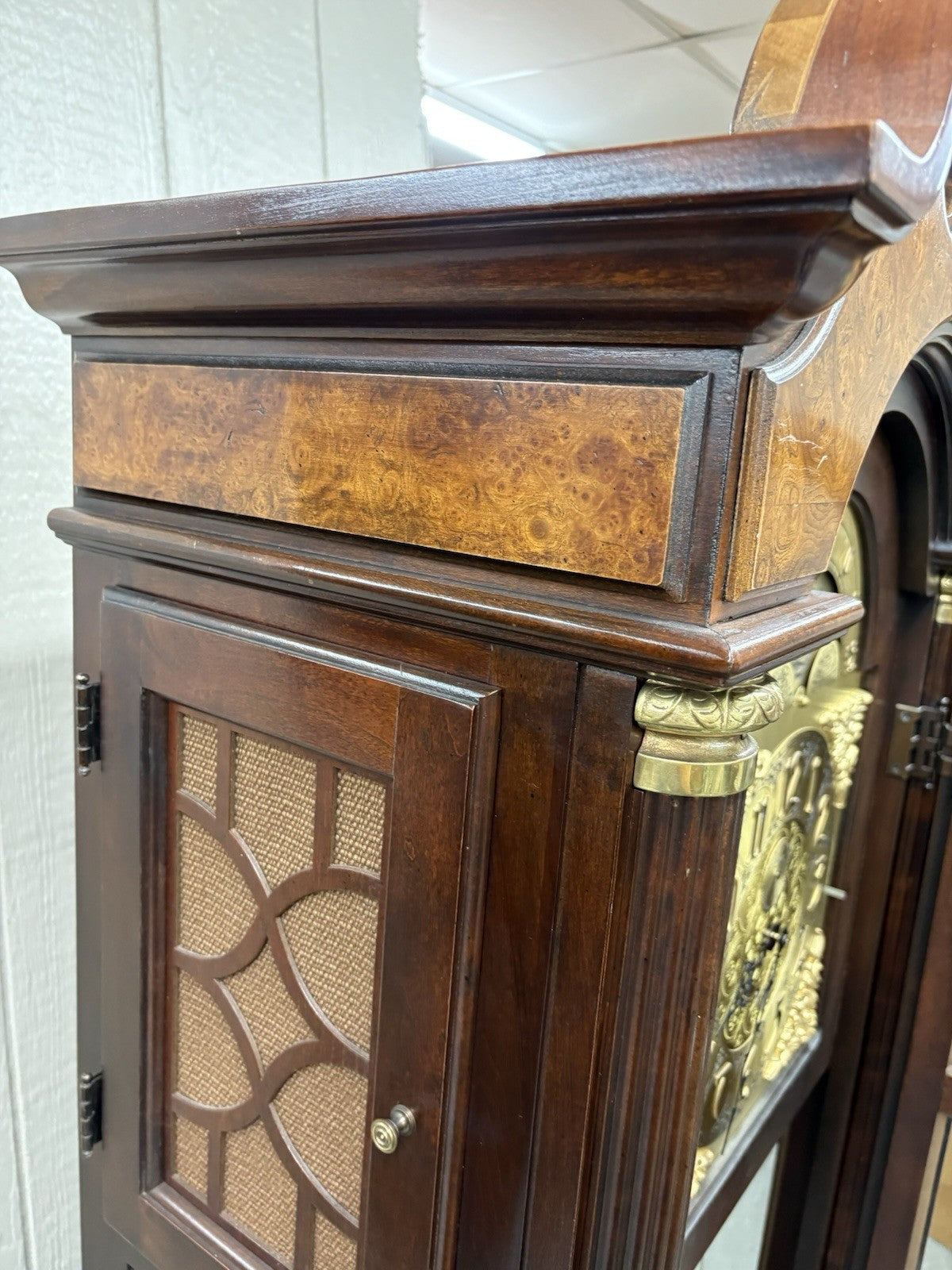 66053 RIDGEWAY Grandfather Clock Professionally Serviced Good Working Condition