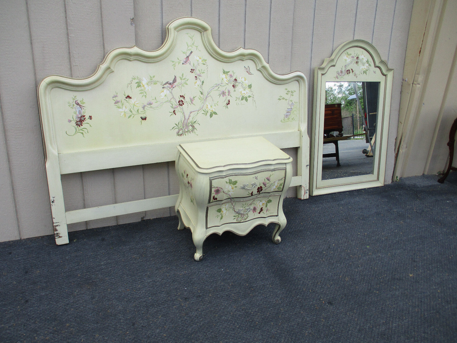 63272 Hand Painted Artist Signed Tall Decorator Mirror  Quality Made