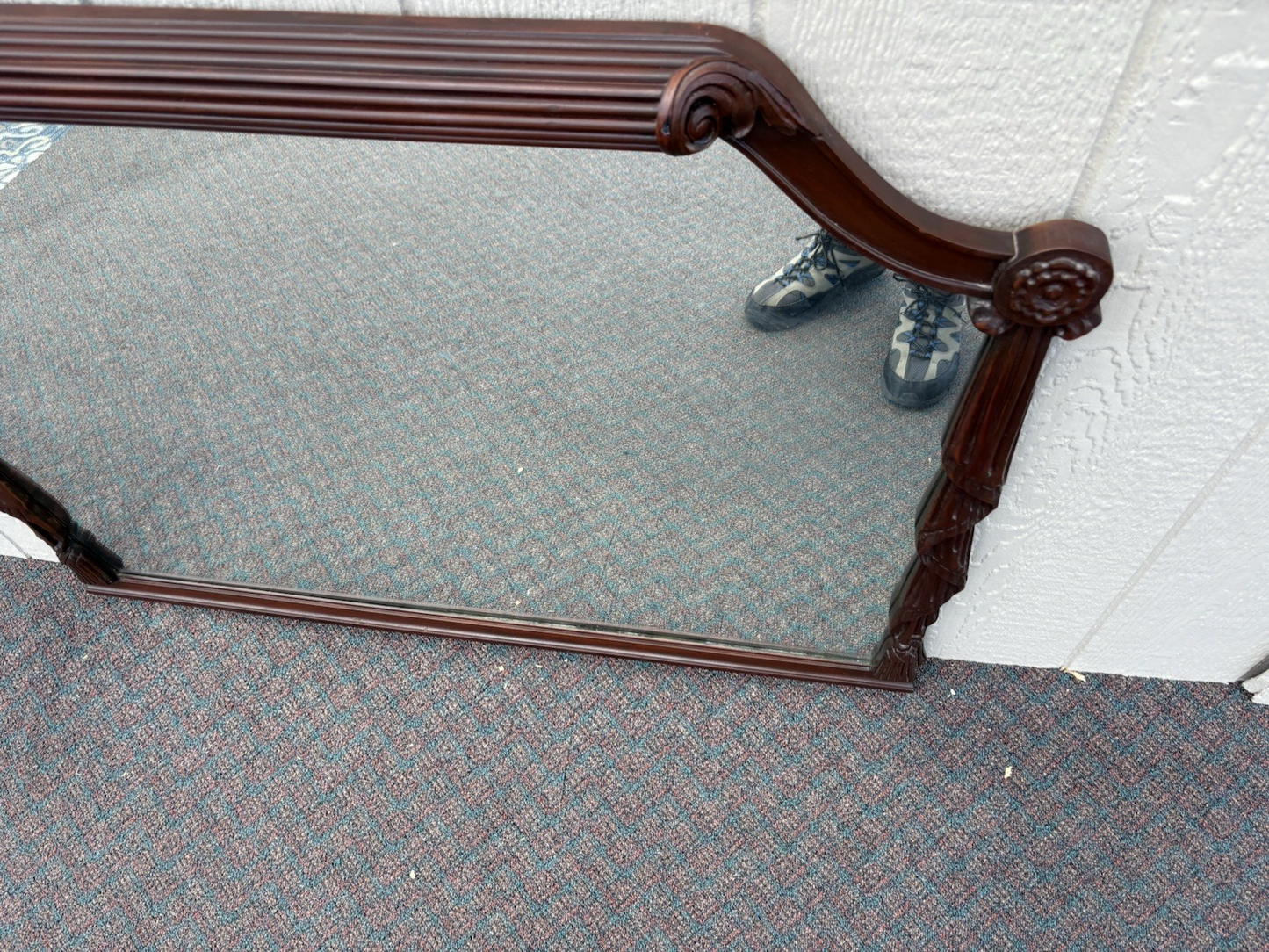 67029 Antique Mahogany Hand Made Mirror