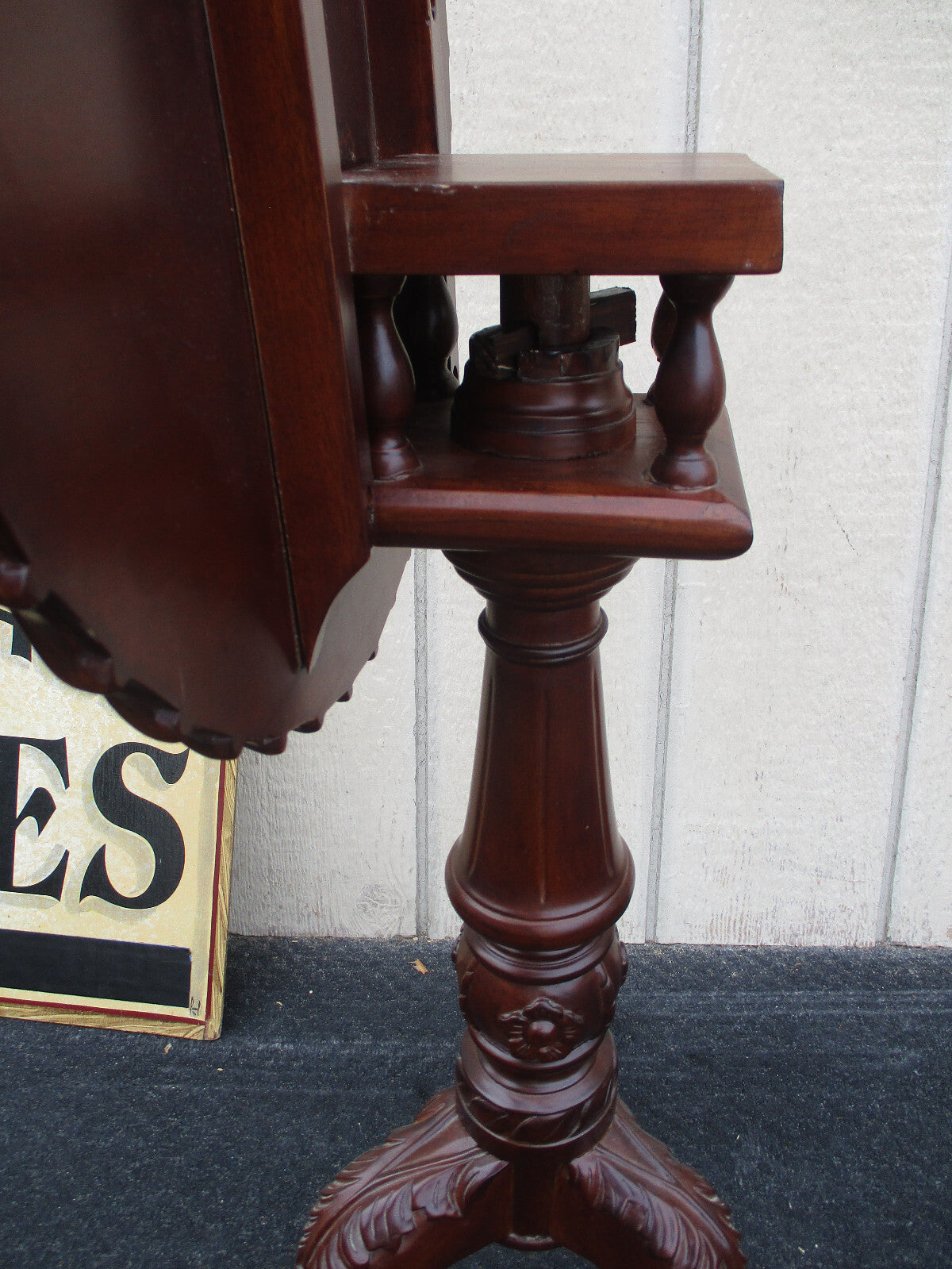 64461  Solid Mahogany Tilt Top Lamp table Stand   It also Revolves