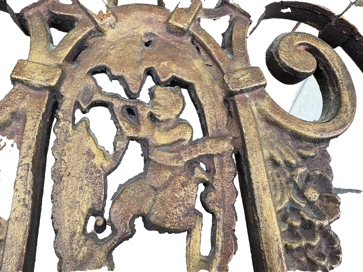 66833   Wrought Iron Window Bench with Fairey Figures on sides