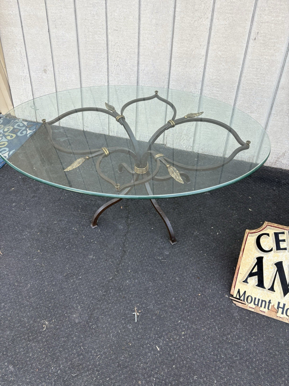 66754   Modern Iron and Glass Coffee Table QUALITY Made