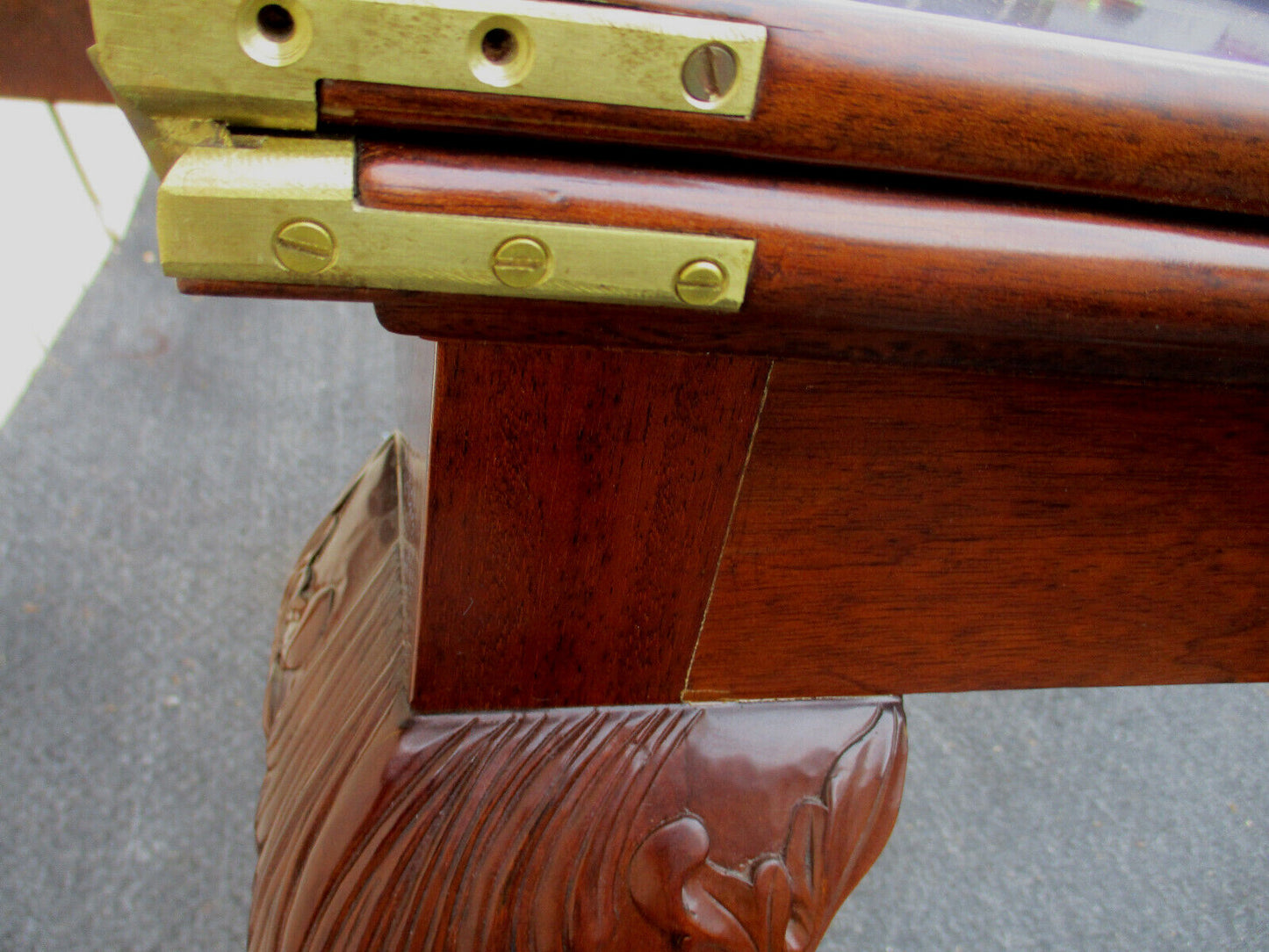 63334 GEORGIAN FURNISHINGS Solid Mahogany Flip Top Game Table w/ Drawer