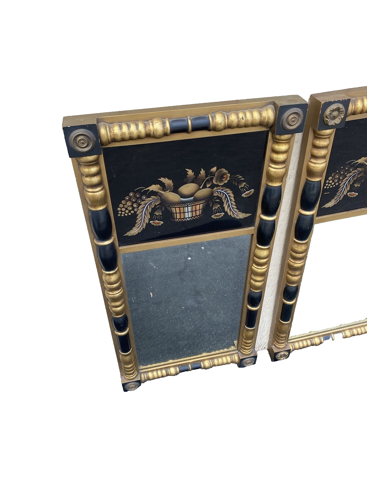 64687 PAIR of  Hitchcock Stenciled  Mirrors