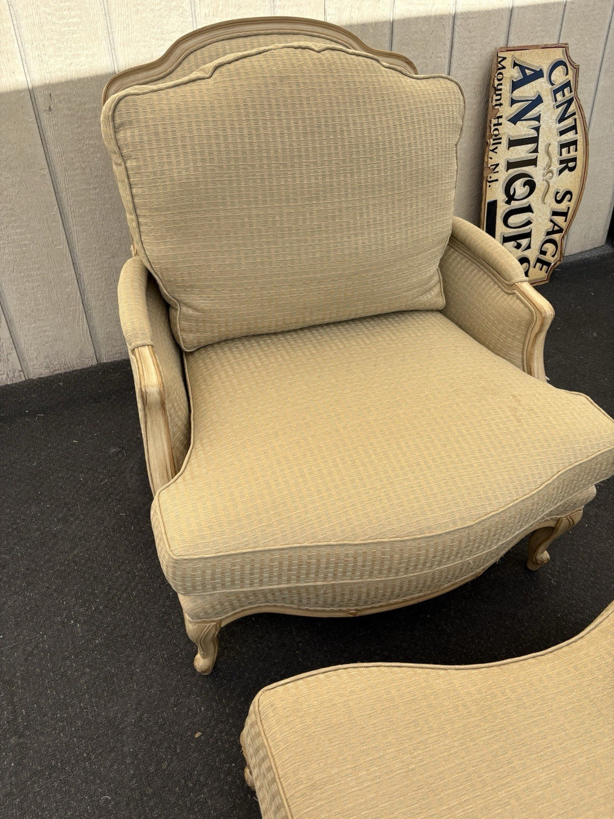 66694   CENTURY Furniture Louis XV Chair with  Stool