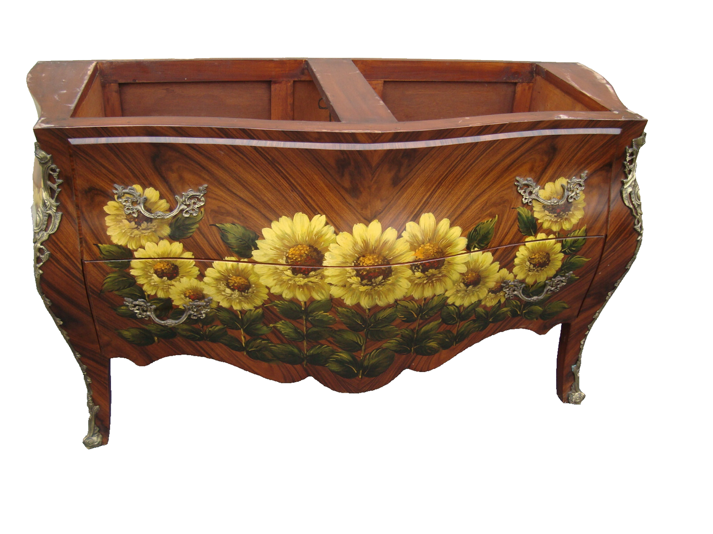 61625 Hand Painted Decorator Bathroom  Double Sink Cabinet