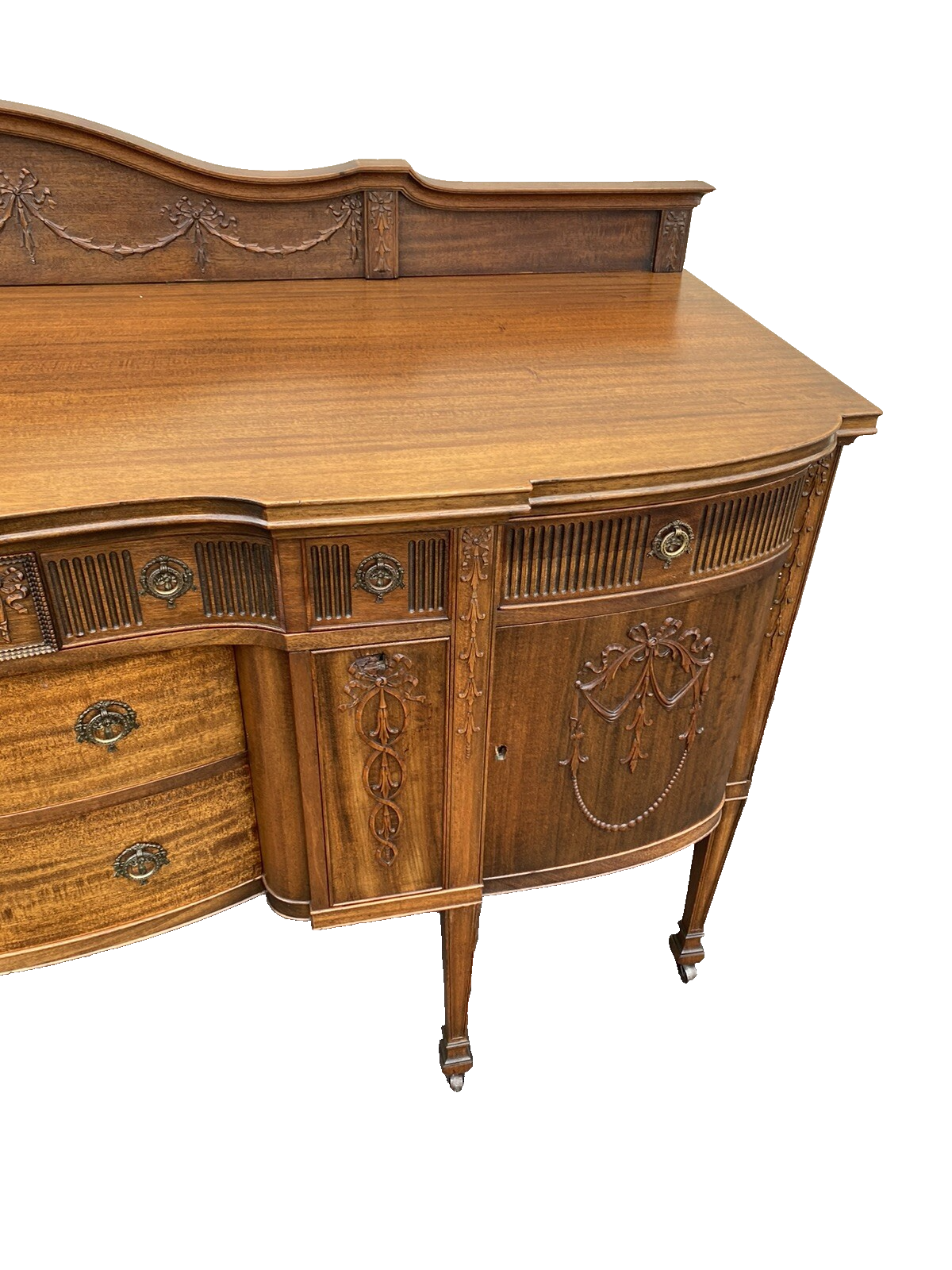 66104 Antique Mahogany Sideboard Server Buffet with WINE HOLDERS